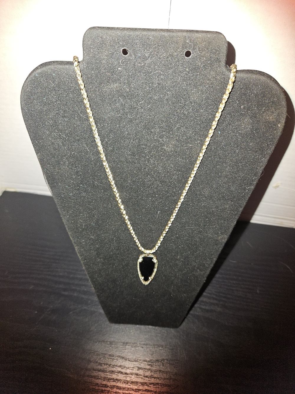Kendra Scott Gold Chain Necklace with Black Iridecent Shield Pendant
